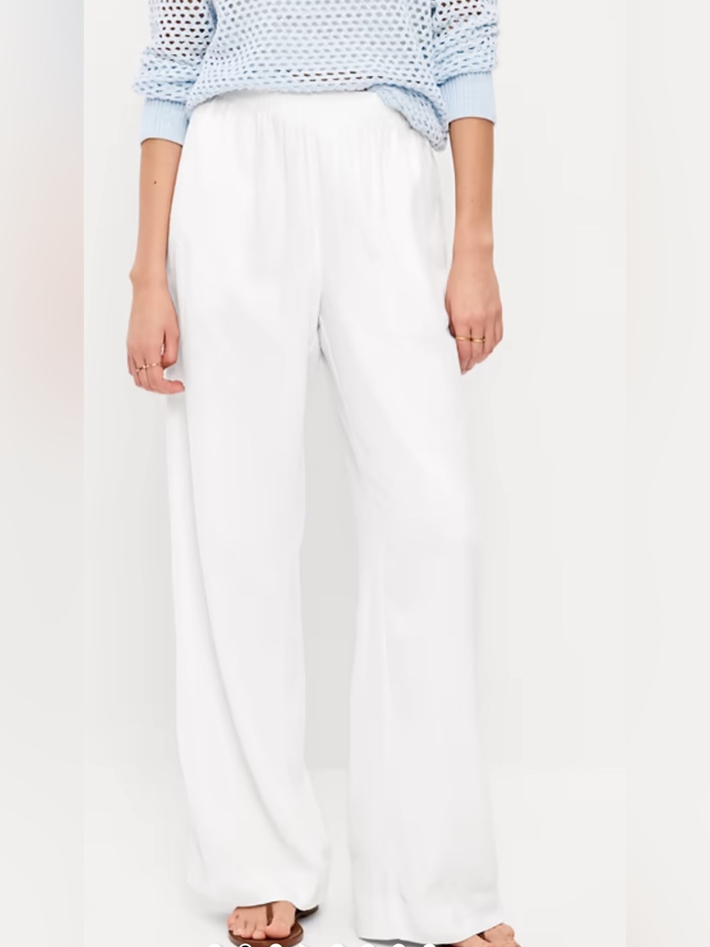 Wide leg Linen blend pants